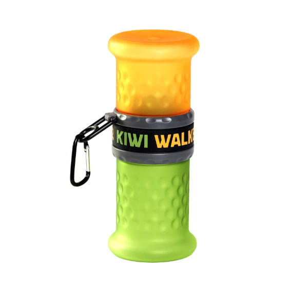 KIWI WALKER TRAVEL BOTTLE 2IN1 BUTELKA NA WODĘ I KARMĘ ZIELONO-POMARAŃCZOWA