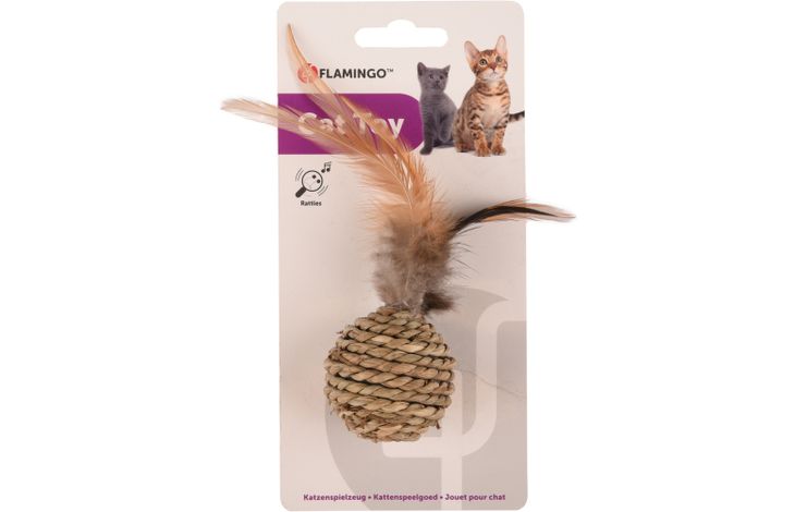 FLAMINGO CT BALL BABS + FEATHERS BROWN 16CM