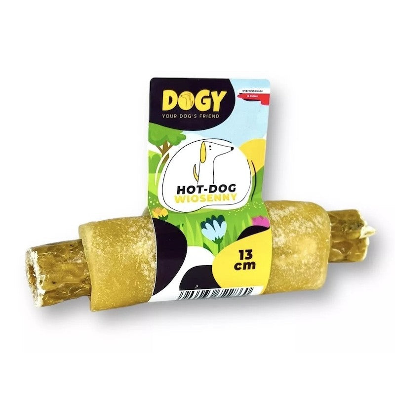 DOGY HOT DOG WIOSENNY ZE SZPARAGAMI I SEREM CHEDDAR 13CM DLA PSA