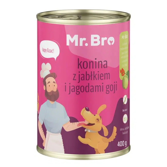 MR BRO MOKRA KARMA PIES KONINA Z JABŁKIEM I JAGODAMI GOJI 400G