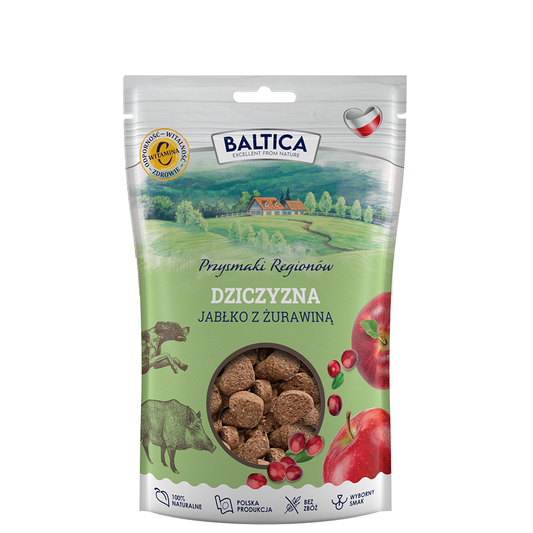 BALTICA SMAKI REGIONÓW PRZYSMAKI DLA PSA TRENINGOWE DZICZYZNA Z JABŁKIEM 100G