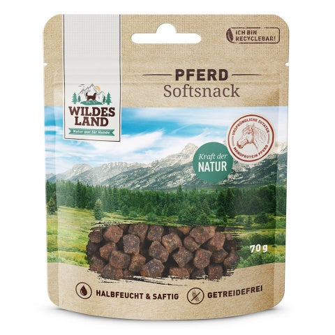 WILDES LAND DOG SOFTSNACK PFERD KONINA PRZYSMAKI PÓŁWILGOTNE 70G