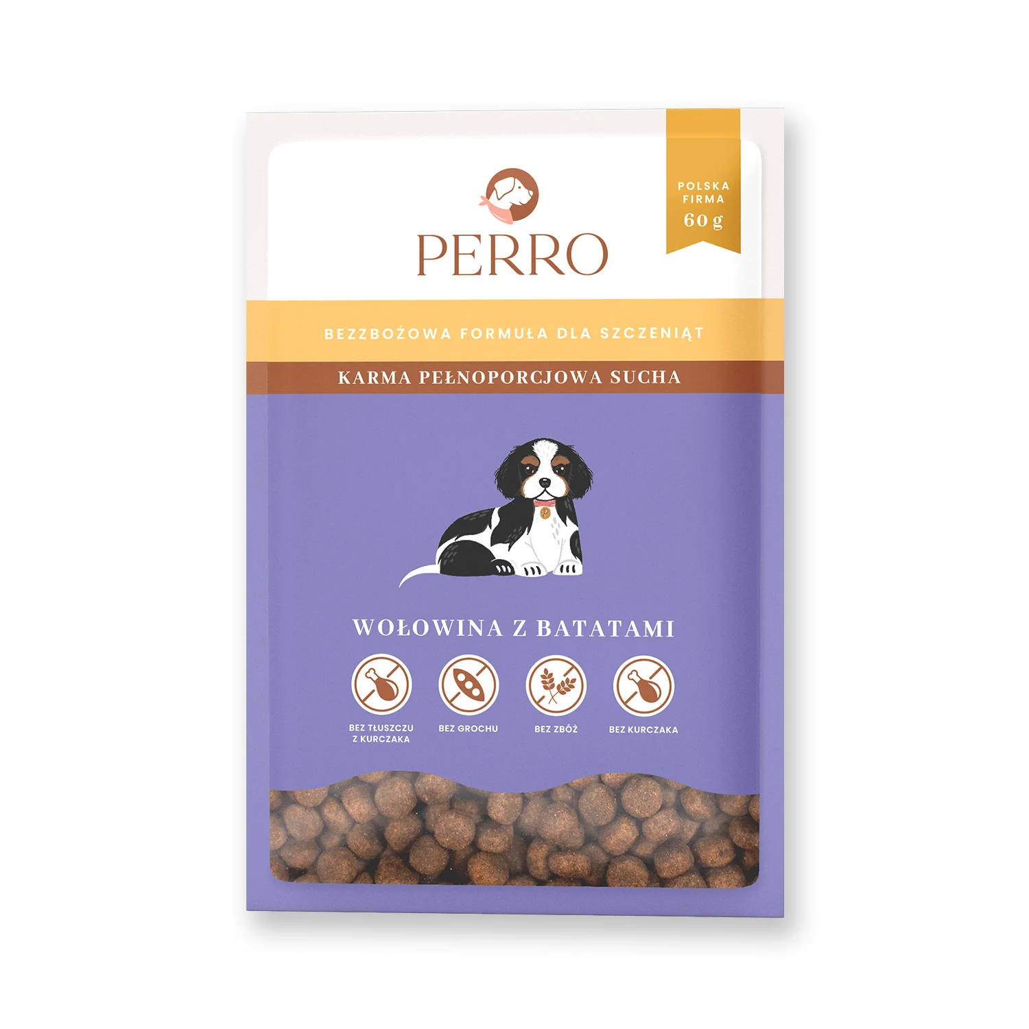 PERRO JUNIOR SUCHA KARMA DLA PSA WOŁOWINA Z BATATAMI 60G