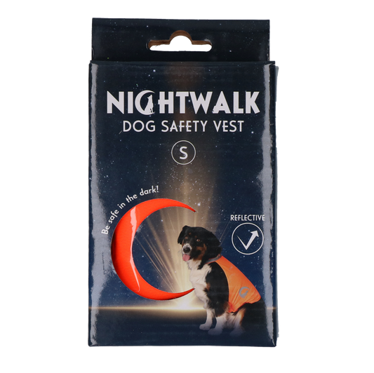 NIGHTWALK DOG SAFETY VEST ORANGE SMALL