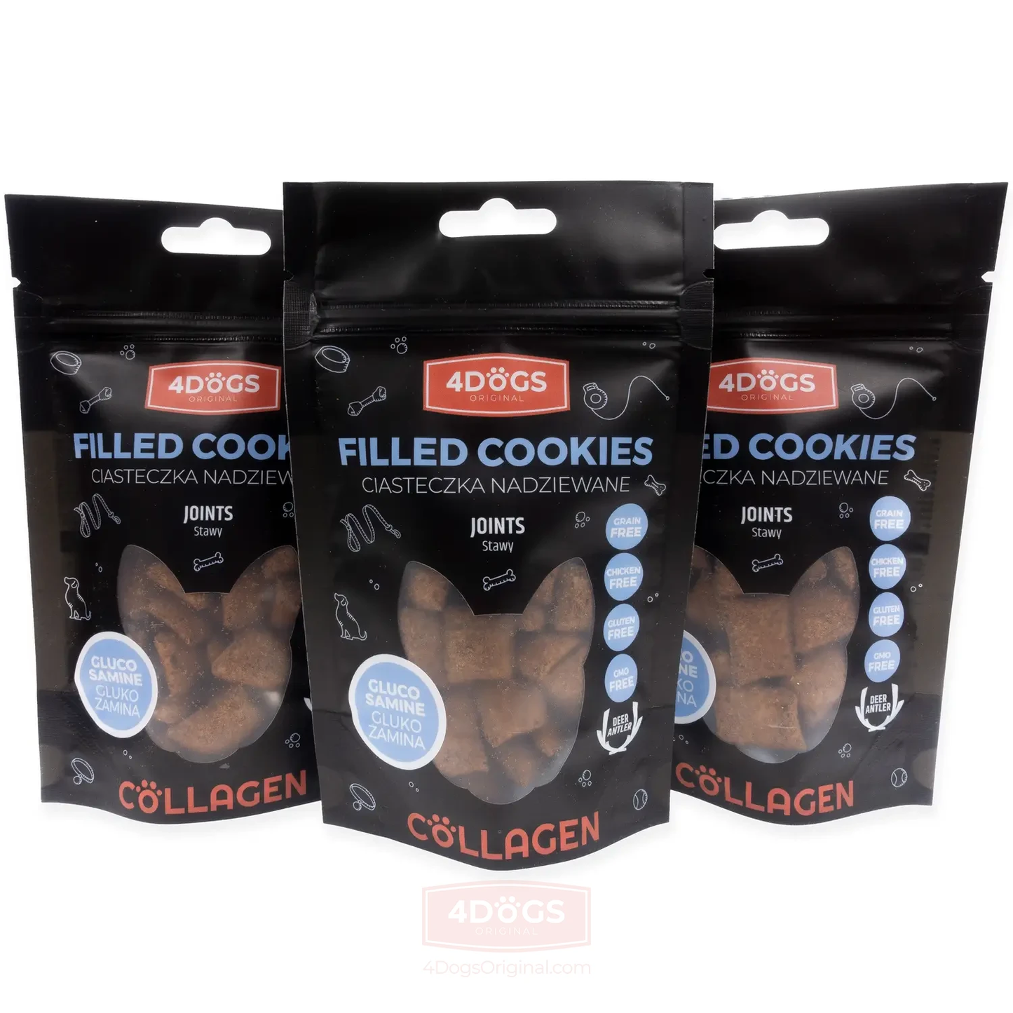 4DOGS COLLAGEN LINE CIASTECZKA NADZIEWANE STAWY 60G