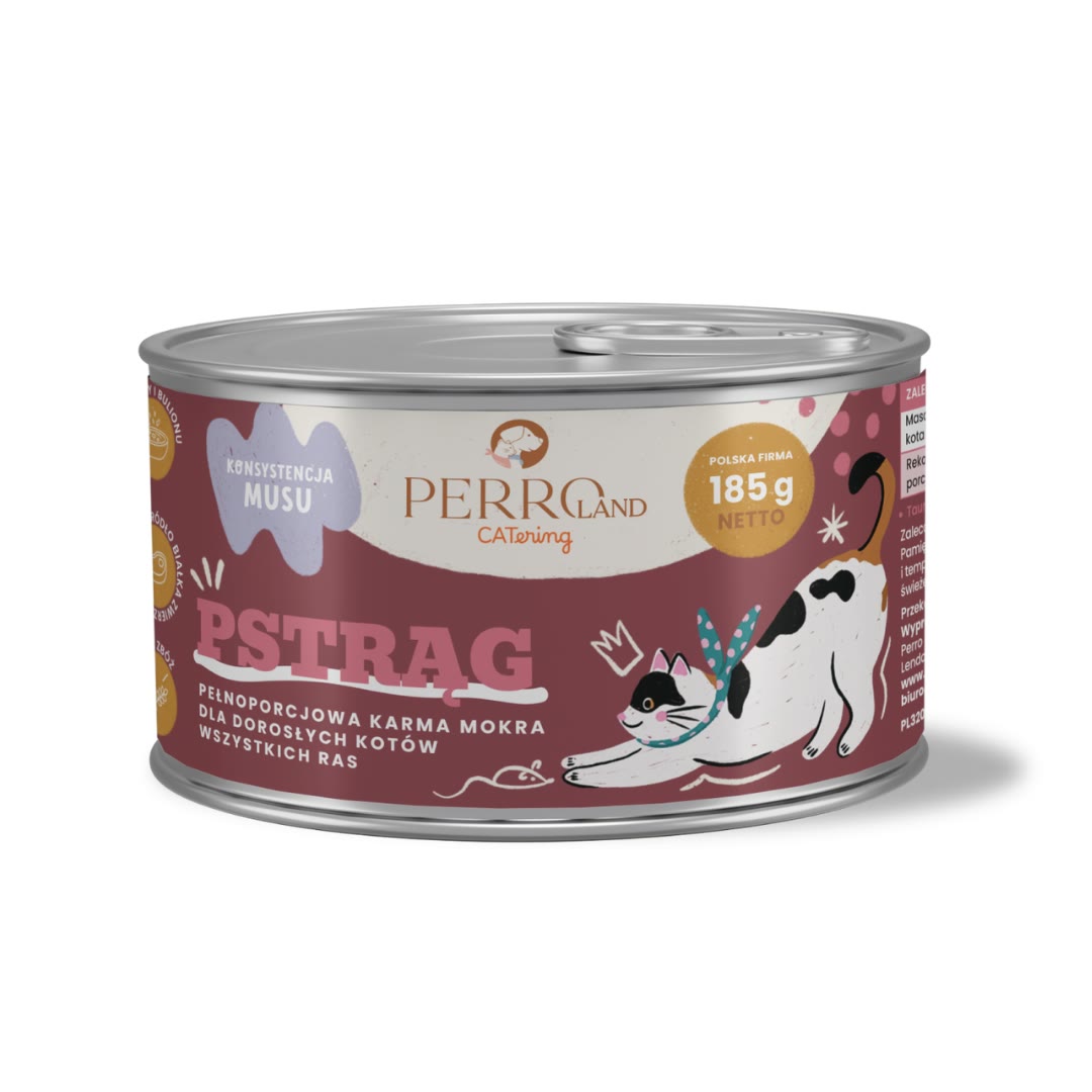 PERRO CATERING KARMA DLA KOTÓW PSTRĄG 185G