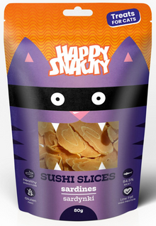 HAPPY SNACKY PLASTERKI SUSHI PRZYSMAKI DLA PSA Z SARDYNKI DLA KOTA 80G