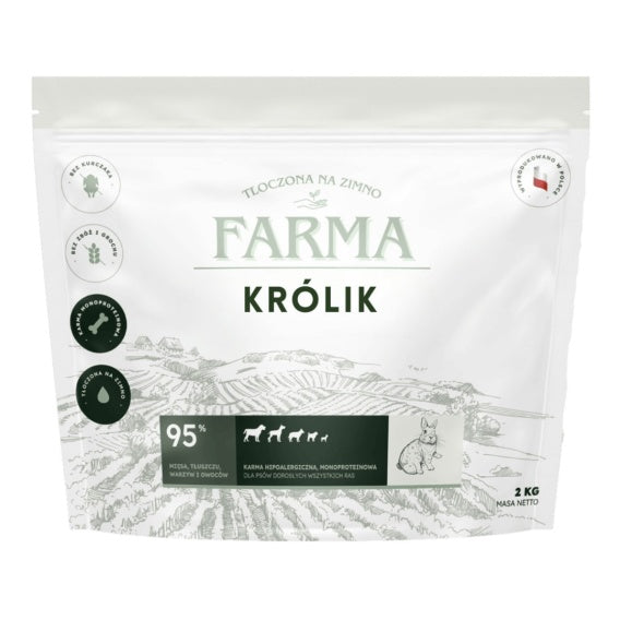 FARMA SUCHA KARMA PIES KRÓLIK TŁOCZONA NA ZIMNO 2KG