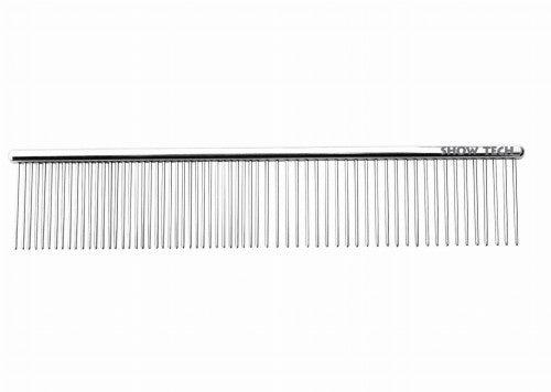 SHOW TECH PRO COMBI COMB GRZEBIEŃ METALOWY ROZSTAW ZĘBÓW PÓŁ NA PÓŁ DŁ. 28CM