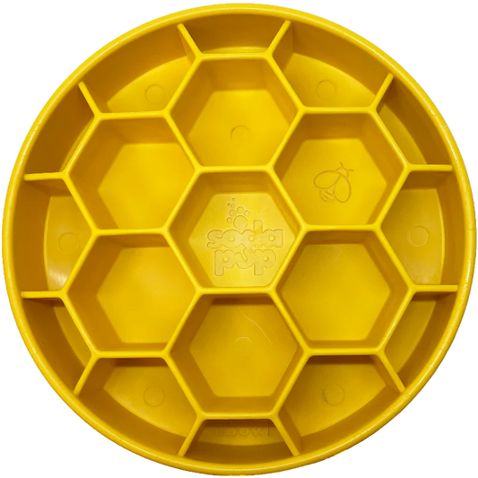 SODAPUP HONEYCOMB DESIGN EBOWL SLOW FEEDER YELLOW