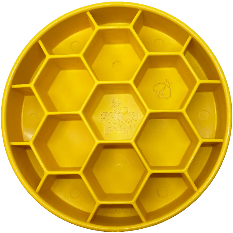 SODAPUP HONEYCOMB DESIGN EBOWL SLOW FEEDER YELLOW
