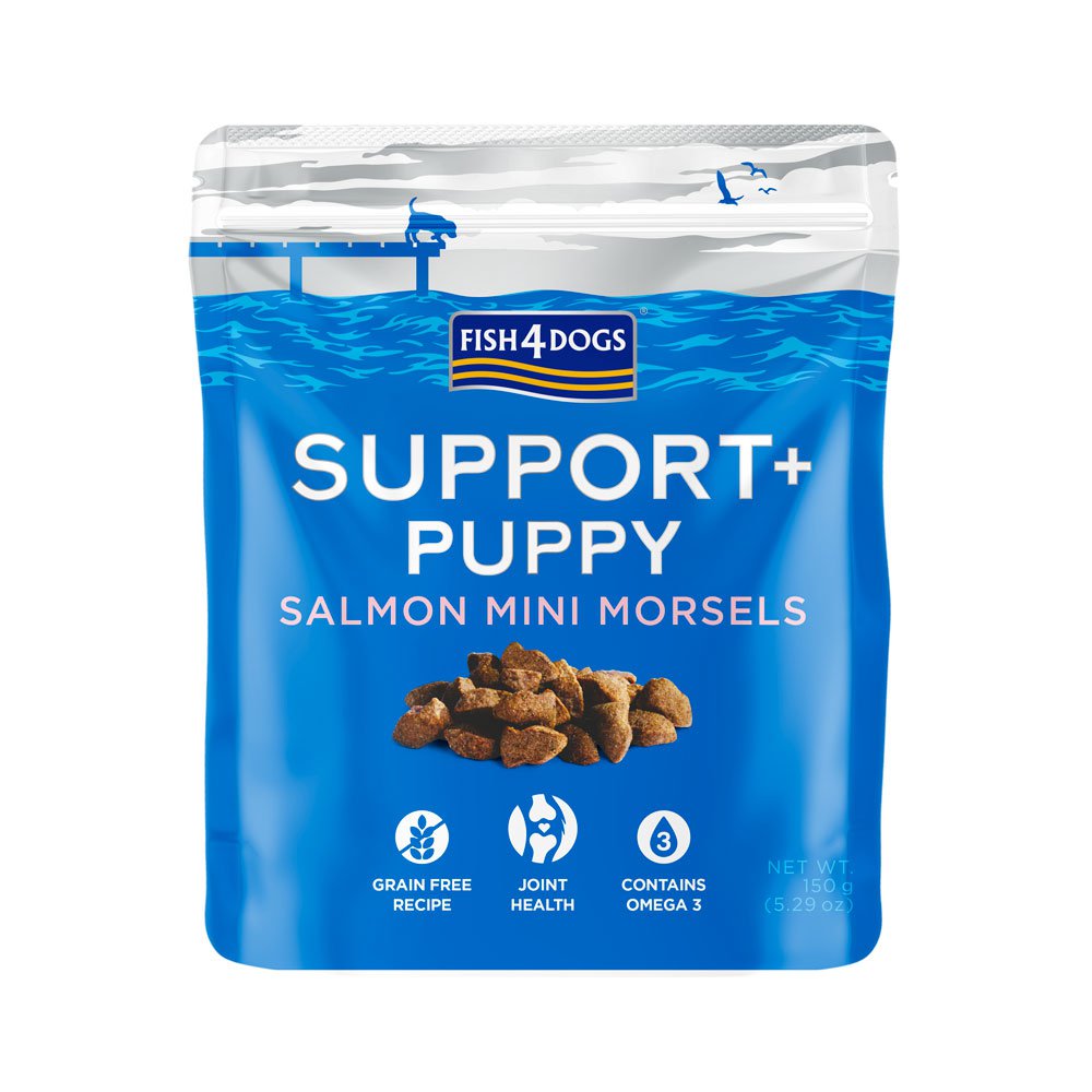 FISH4DOGS SUPPORT + PUPPY PRZYSMAKI DLA PSA SALMON MINI MORSELS 150G