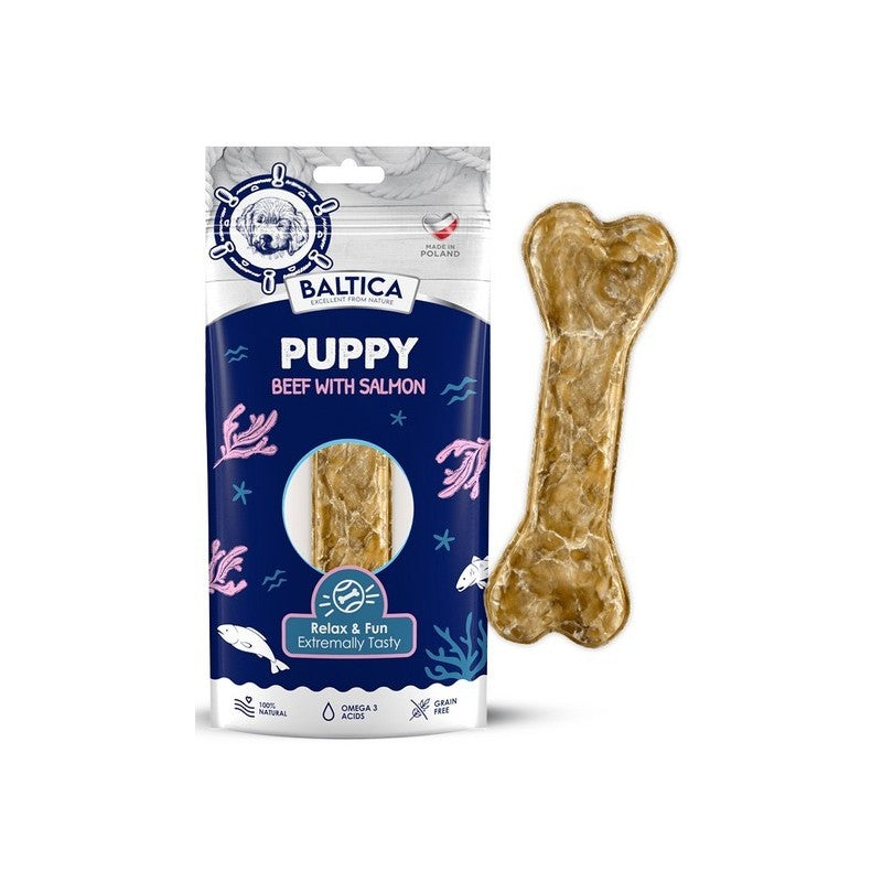 BALTICA EXCELLENT GRYZAK DLA PSA KOŚĆ PUPPY BEEF & SALMON 1SZT