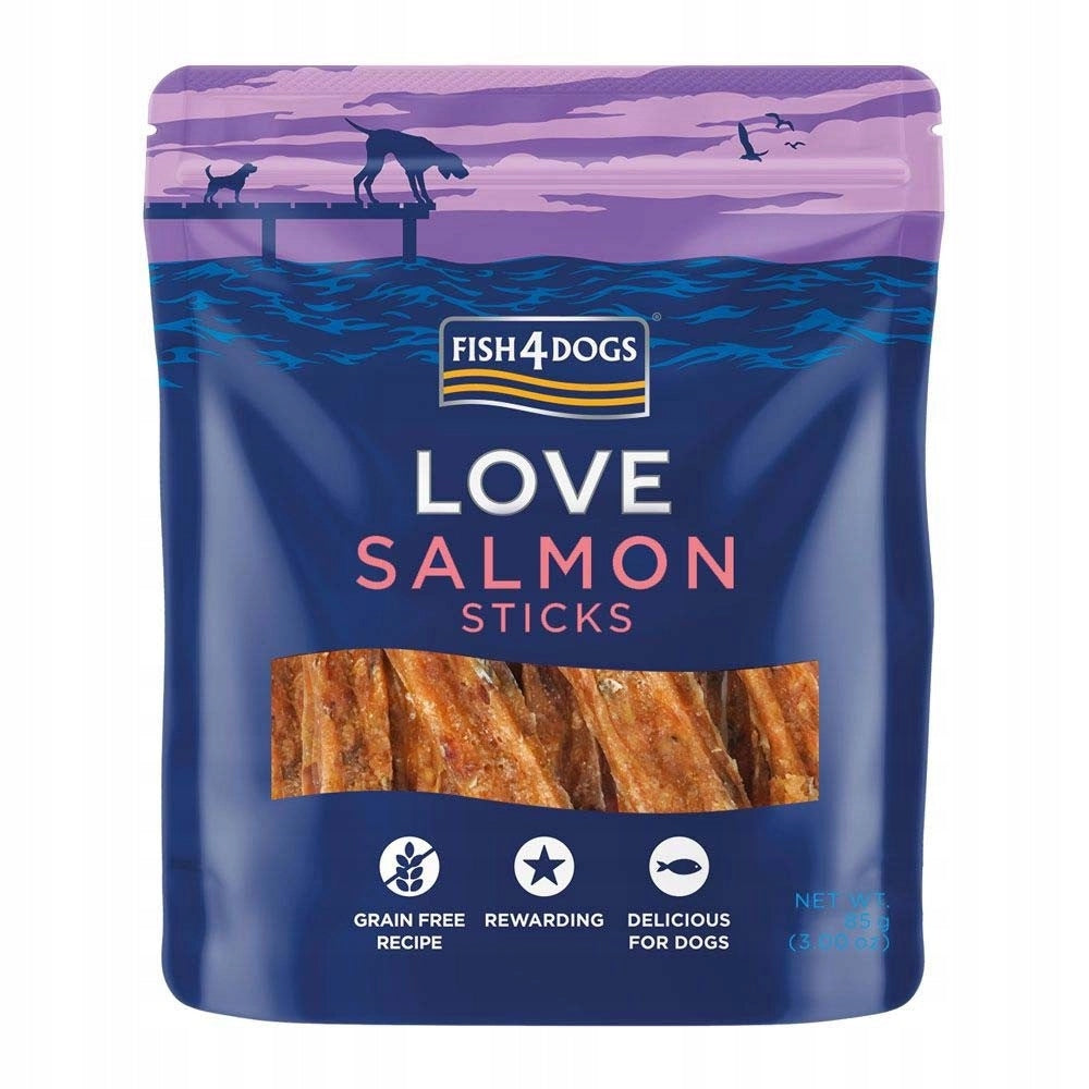 FISH4DOGS LOVE PRZYSMAKI DLA PSA SALMON STICKS 85G