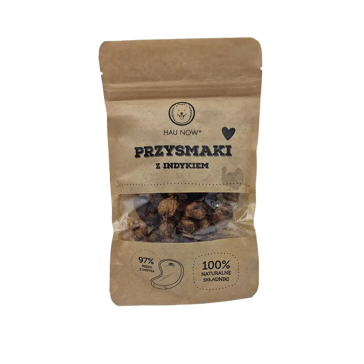 HAUNOW MIĘSNY PRZYSMAK PRZYSMAKI DLA PSA INDYK 100G