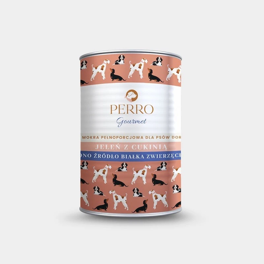 PERRO GOURMET MOKRA KARMA DLA PSA JELEŃ Z CUKINIĄ 400G