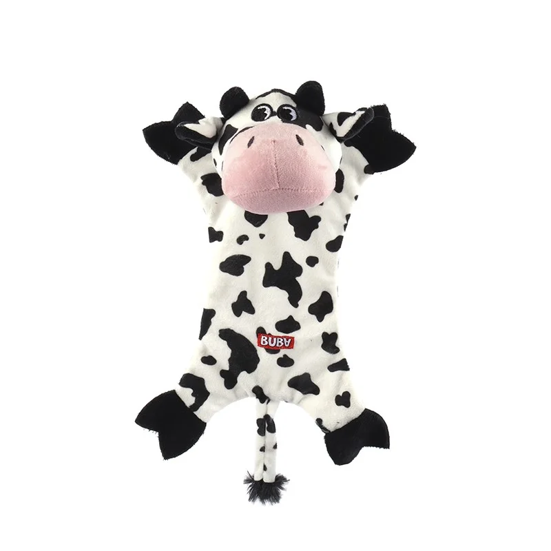 BUBA KROWA PLUSZOWA SZELESZCZĄCA 37CM - MIĘKKA ZABAWKA DLA PSA