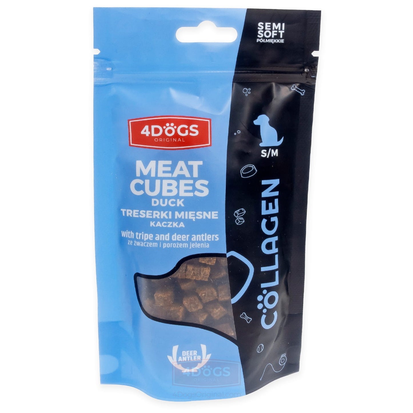 4DOGS COLLAGEN LINE TRESERKI Z KACZKI I ŻWACZA SEMI SOFT MINI 100G