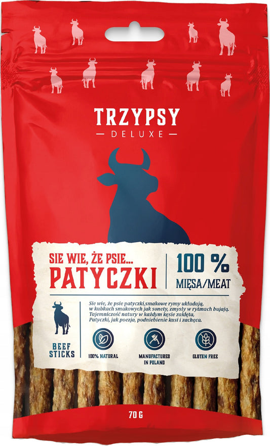 HAPPY SNACKY SIĘ WIE, ŻE PSIE PATYCZKI Z WOŁOWINY 70G