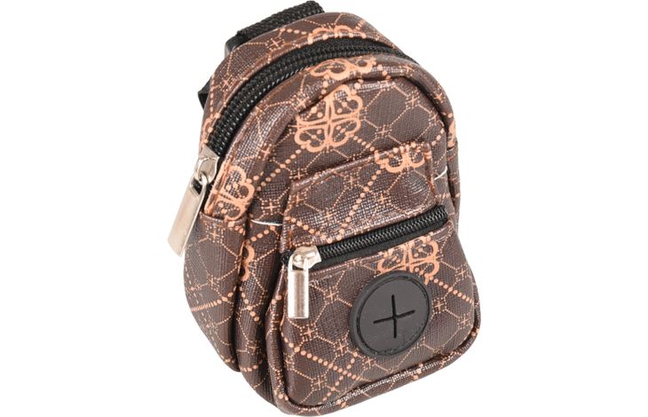 FLAMINGO POO BAG AND SNACK HOLDER VITO BROWN + 1 ROLL 8X5X12CM