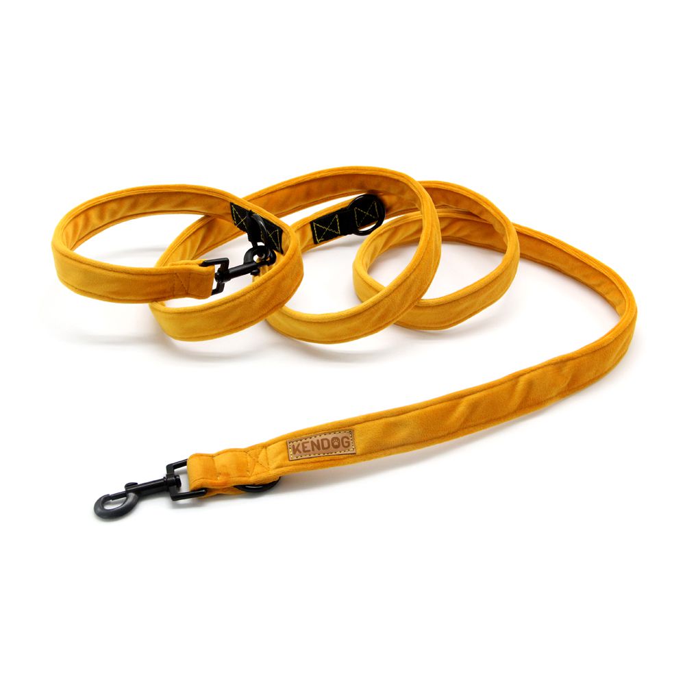 KENDOG SMYCZ PRZEPINANA VELVET YELLOW 300CM