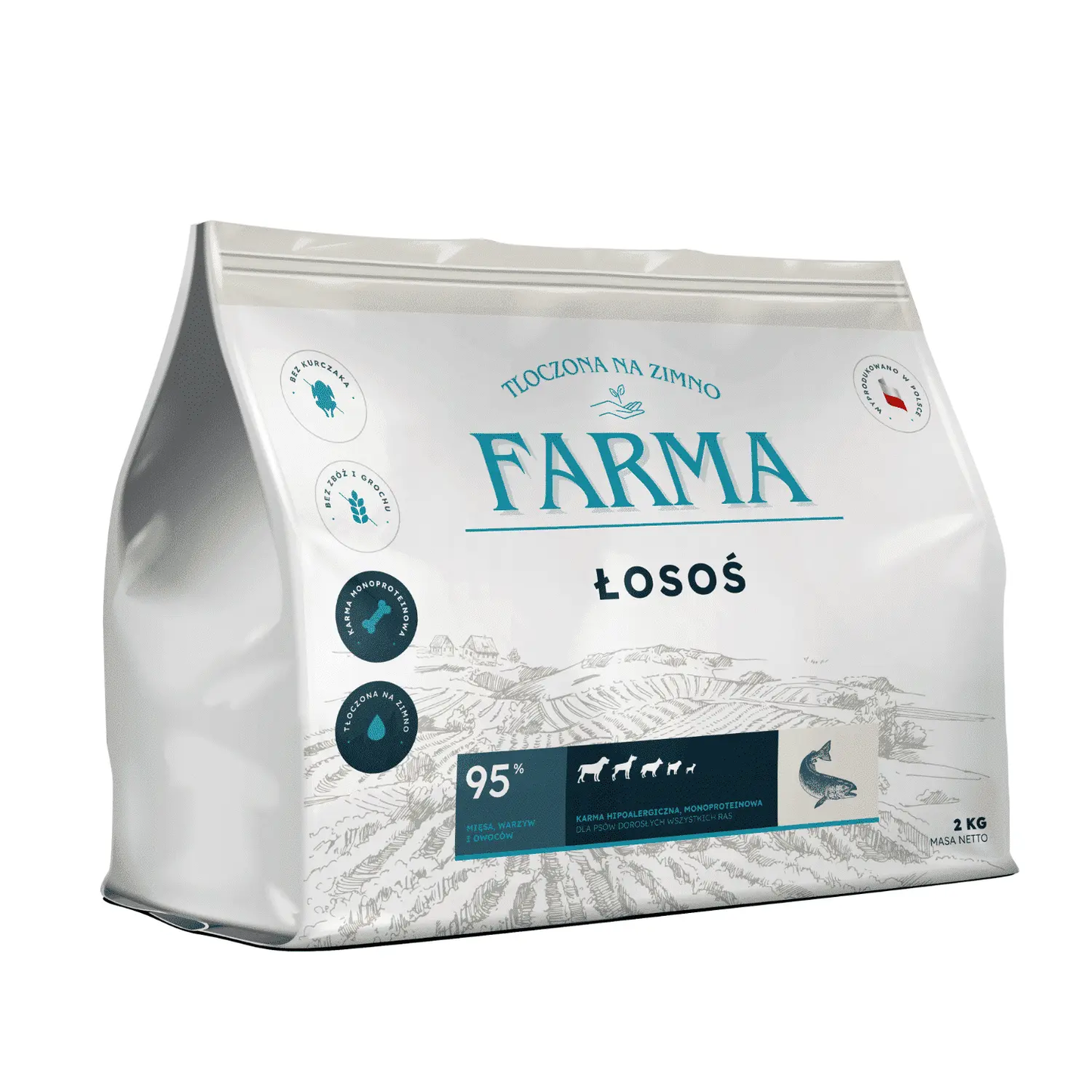 FARMA SUCHA KARMA PIES ŁOSOŚ TŁOCZONA NA ZIMNO 2KG