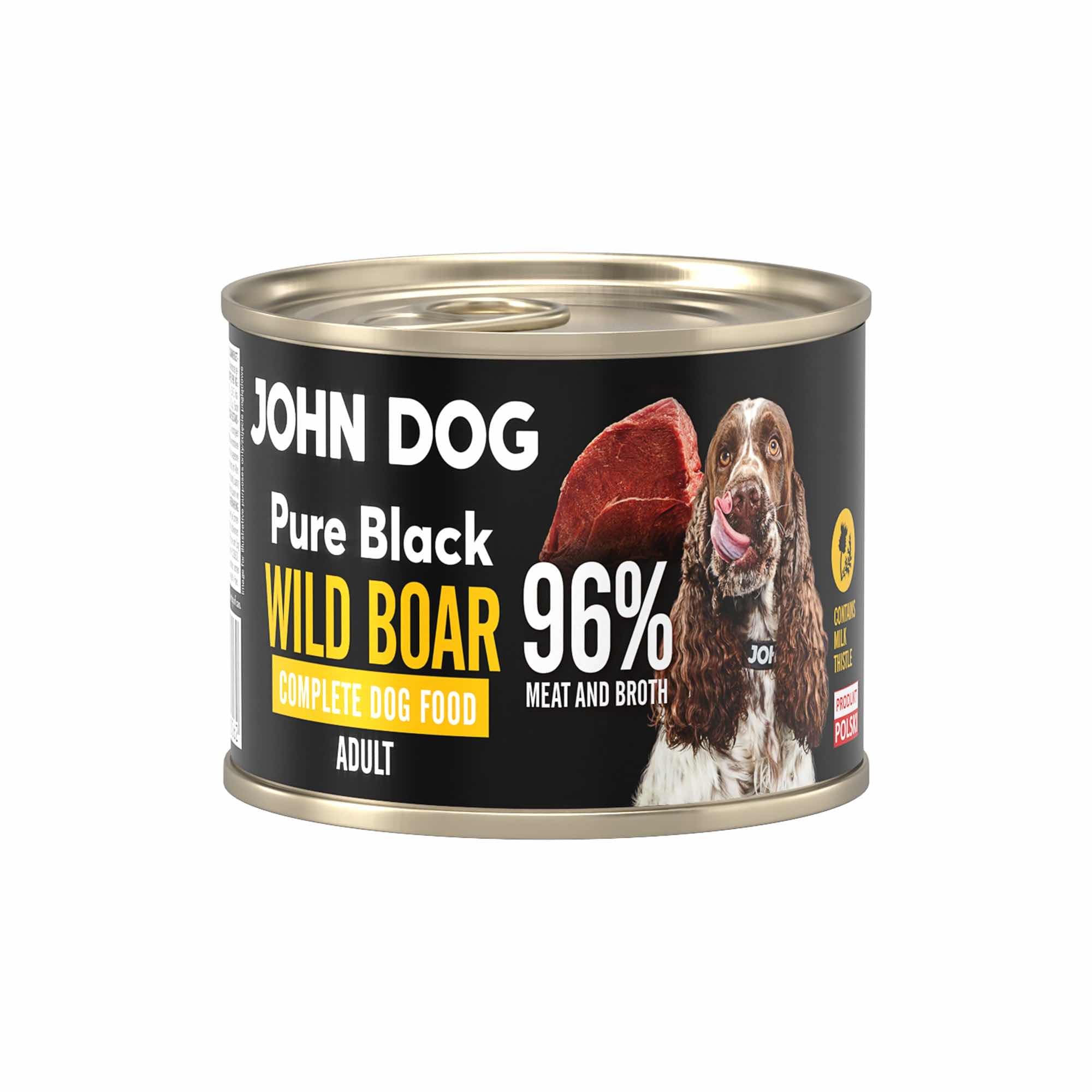 JOHN DOG PURE BLACK MOKRA KARMA DLA PSA DZIK 200G
