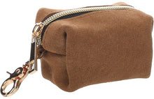 FLAMINGO POOP BAG HOLDER SUEDA BROWN + 1 ROLL 8X5X5CM