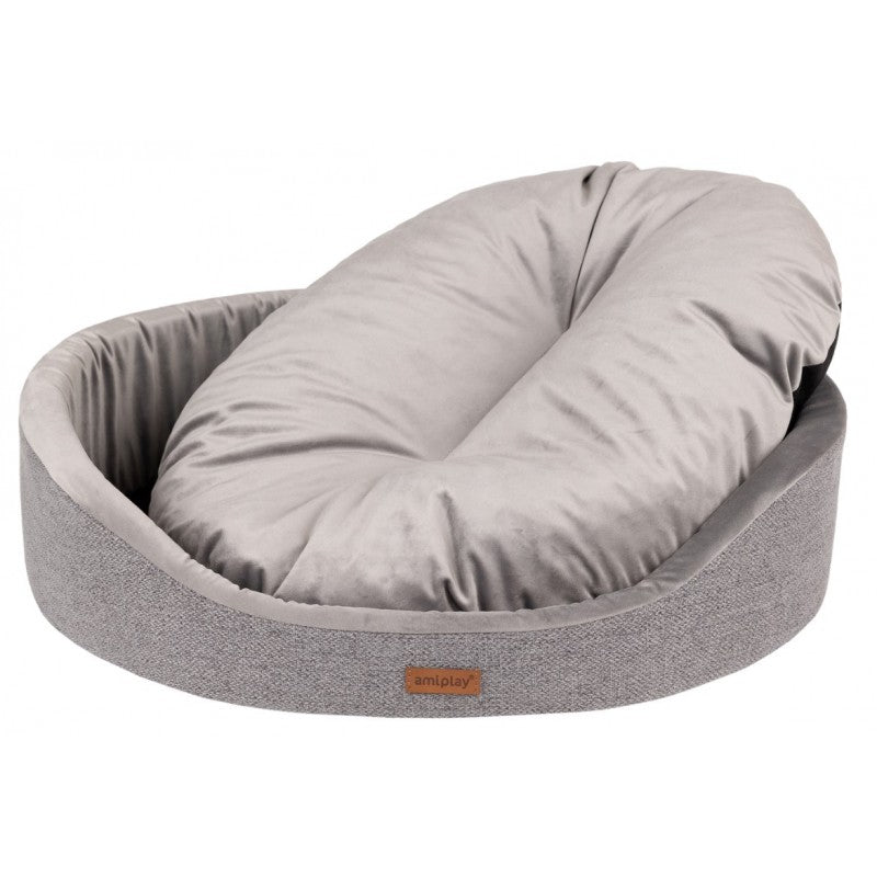 AMIPLAY LEGOWISKO OWALNE SIENA SZARE M
