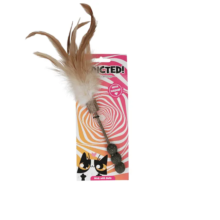ADDICTED STICK WITH BALLS AND FEATHERS