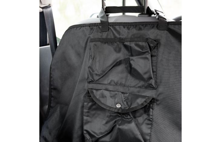 FLAMINGO CAR SEAT COVER DEX CAN BE SPLIT IN TWO HAMMOCK MODEL BACK SEAT BLACK