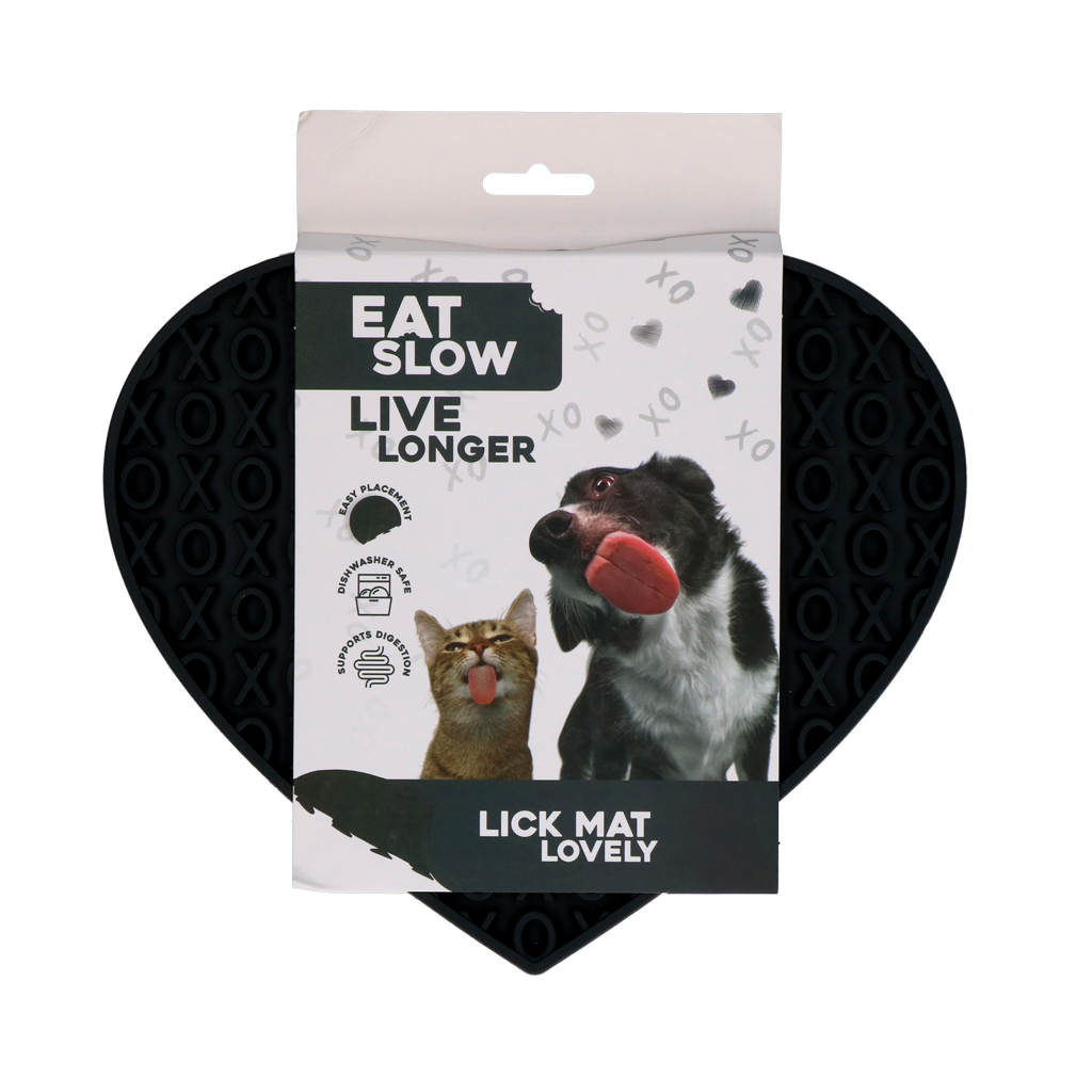 EAT SLOW LIVE LONGER LICK MAT LOVELY GREY