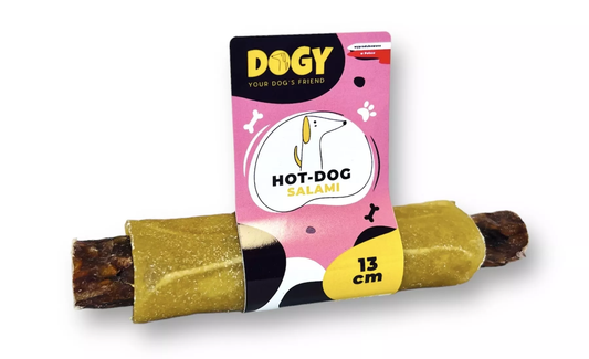 DOGY HOT DOG ZE ŻWACZEM SALAMI 13CM DLA PSA