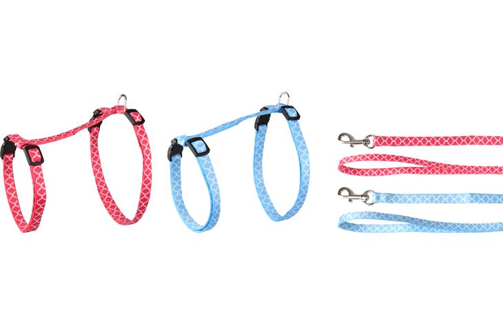 FLAMINGO CAT HARNESS WITH LEASH AMSI MULTIPLE COLOURS 20-35CM 25-45CM 100CM 10MM