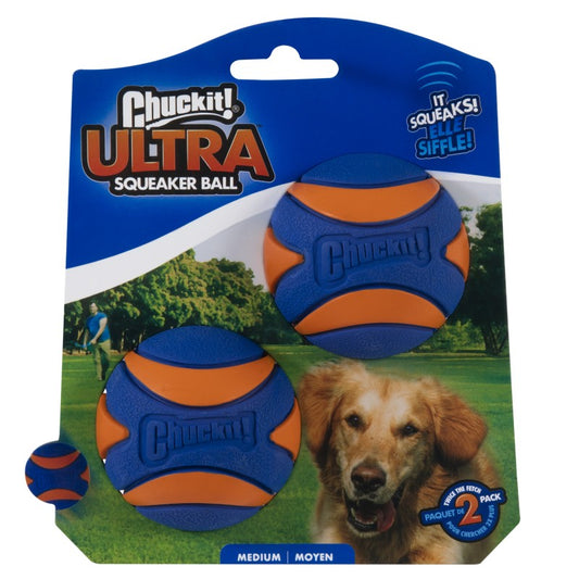 CHUCKIT! ULTRA SQUEAKER MEDIUM 2PK2