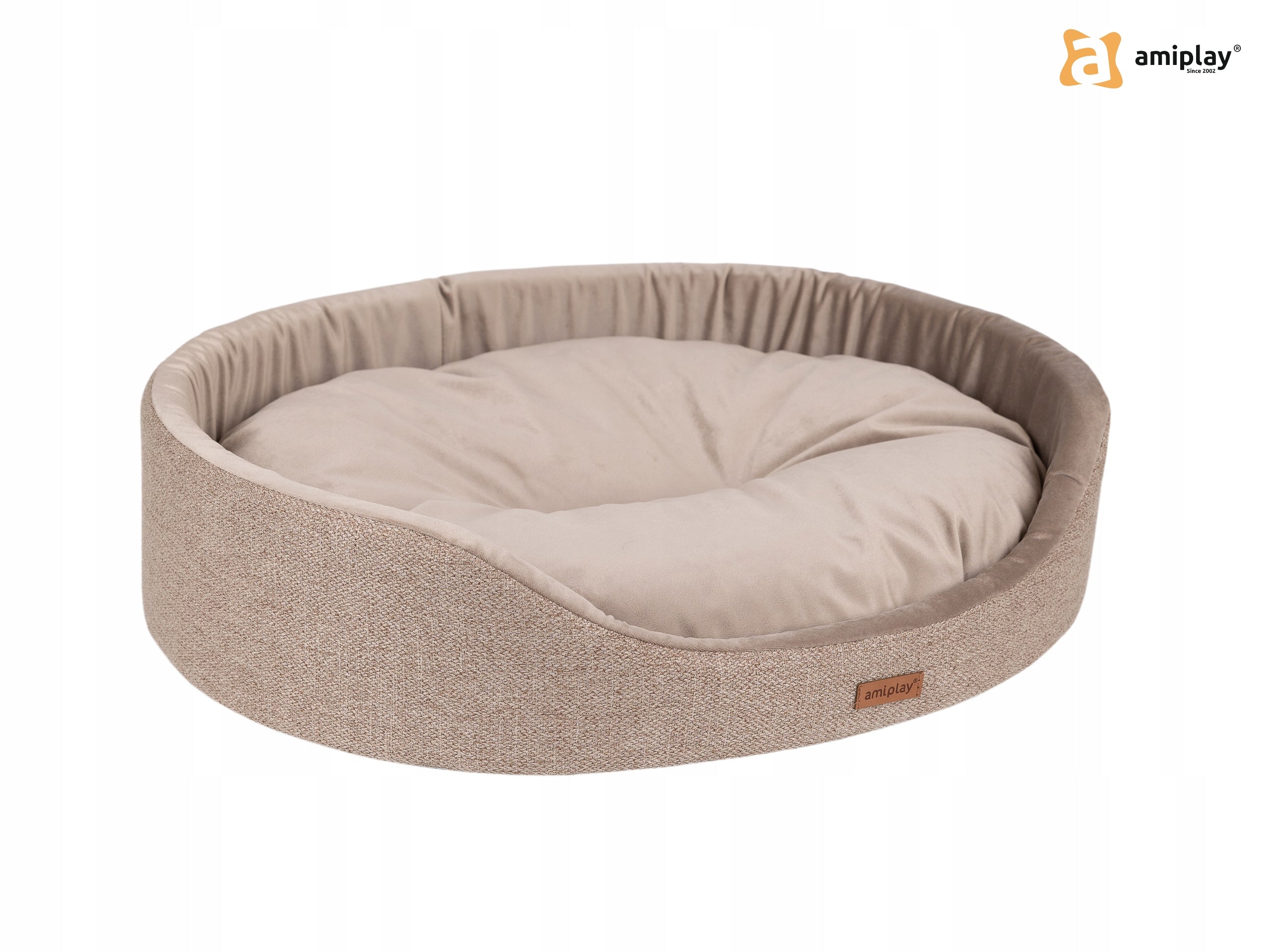 AMIPLAY LEGOWISKO OWALNE 2 IN 1 BEŻOWE L