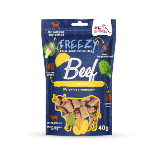 SYTA MICHA FREEZY PRZYSMAKI DLA PSA LIO WOŁOWINA Z ANANASEM I KARCZOCHEM 40G