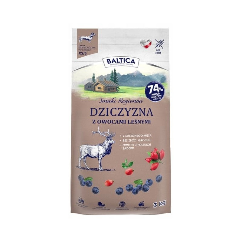 BALTICA SMAKI REGIONÓW SUCHA KARMA DLA PSA DZICZYZNA Z OWOCAMI LEŚNYMI XS/S 1KG