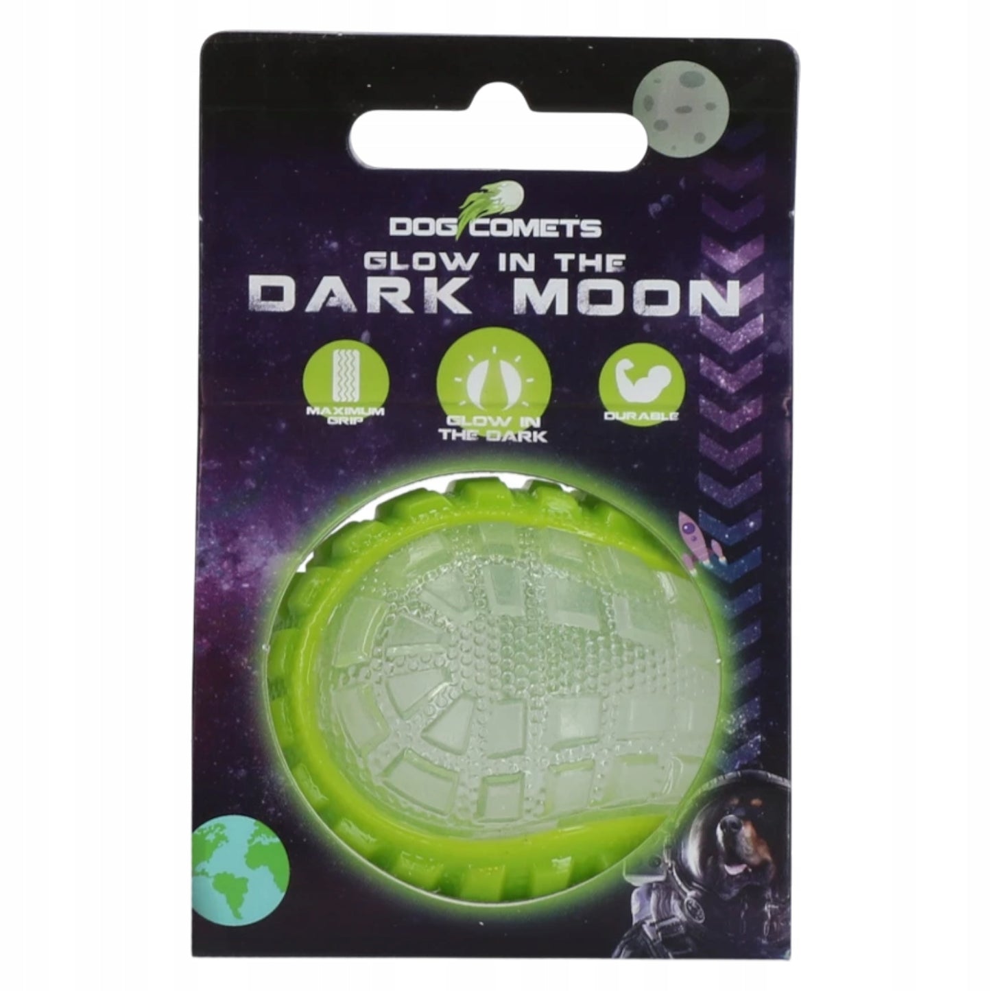 DOG COMETS GLOW IN THE DARK MOON GREEN S