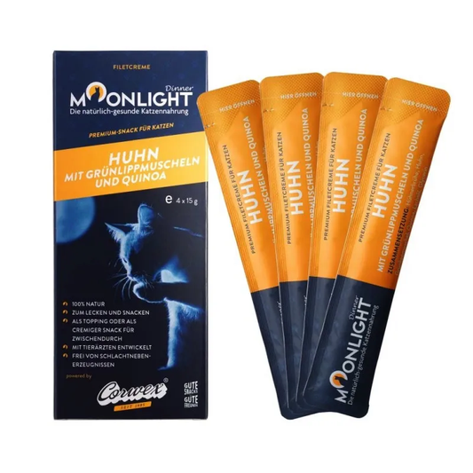 MOONLIGHT CREME PK KREMOWY MUS KURCZAK,OMUŁEK,QUINOA 1 OP (4X15G)