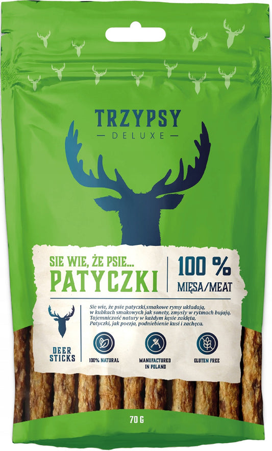 HAPPY SNACKY SIĘ WIE, ŻE PSIE PATYCZKI Z JELENIA 70G