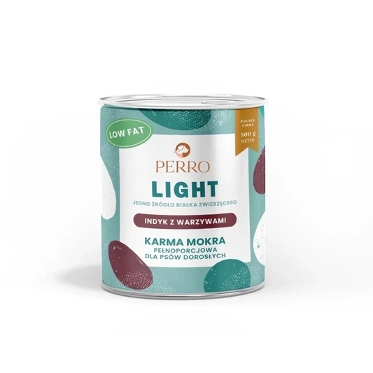 PERRO LIGHT MOKRA KARMA DLA PSA INDYK Z WARZYWAMI 800G