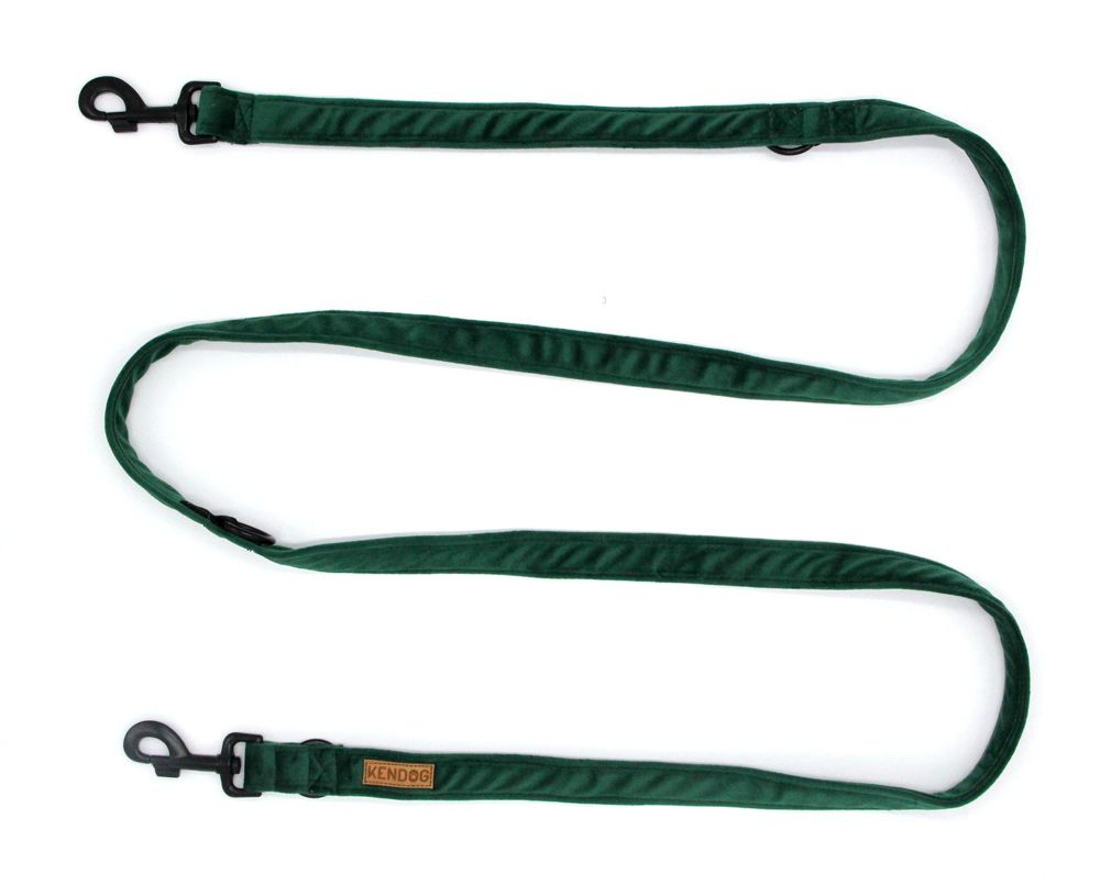 KENDOG SMYCZ PRZEPINANA VELVET GREEN 200CM 2CM