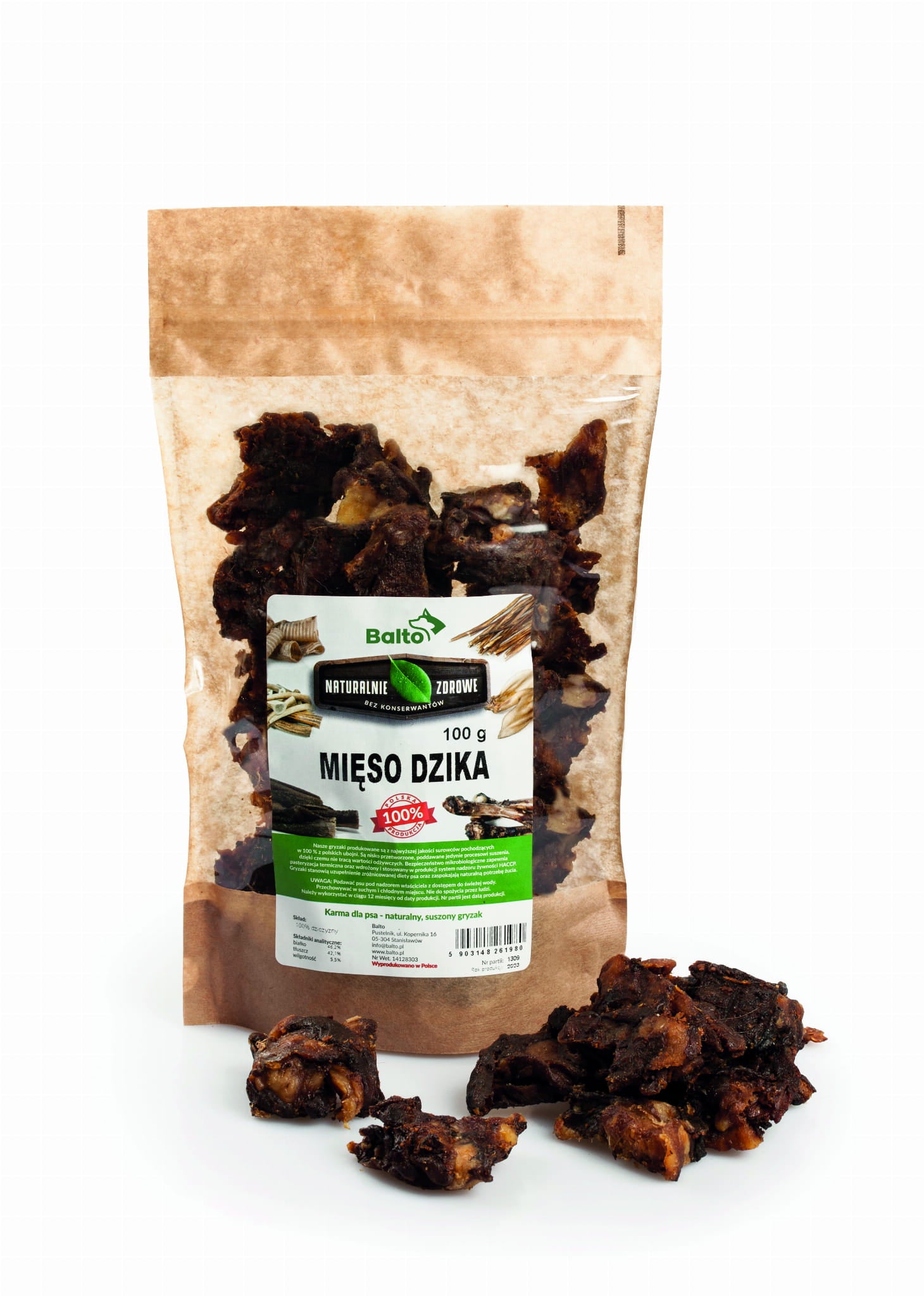 BALTO GRYZAK DLA PSA MIĘSO DZIKA 100G