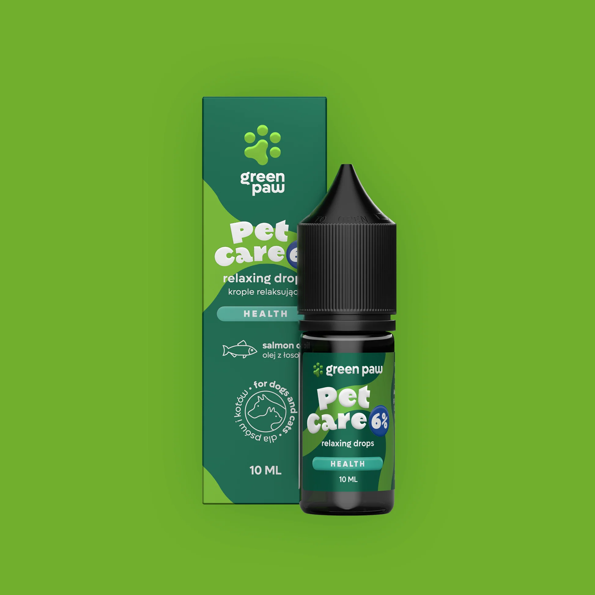 GREEN PAW PET CARE OIL CBD 6% 10ML - NATURALNY OLEJEK DLA ZWIERZĄT
