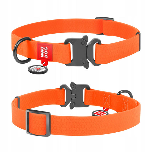 WAUDOG WATERPROOF OBROŻAMETALOWY FASTEX 25 MM DL. 38-58CM POMARAŃCZOWY
