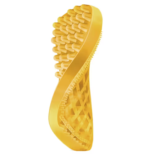 PET+ME MEDIUM SILICONE BRUSH YELLOW - DWUSTRONNA SZCZOTKA SILIKONOWA DLA PSA