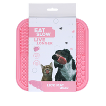 EAT SLOW LIVE LONGER LICK MAT QUAD PINK
