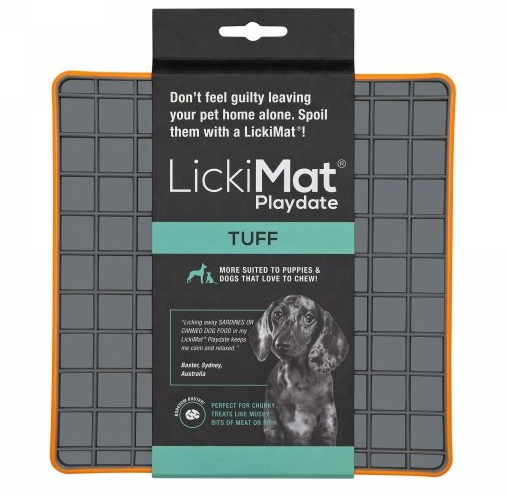 LICKIMAT TUFF PLAYDATE POMARAŃCZOWA – TWARDZSZA MATA DO LIZANIA DLA PSA I KOTA