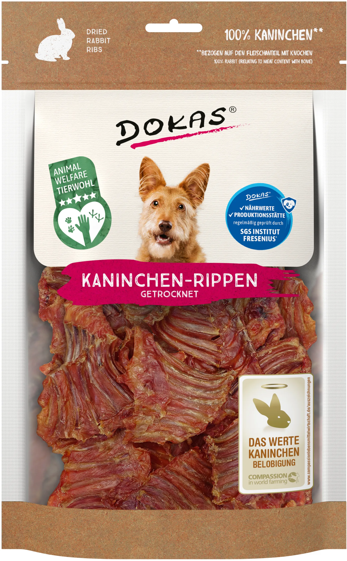 DOKAS KANINCHEN RIPPEN GETROCKNET 100G